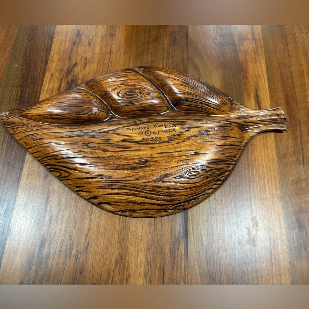 1960’s Treasure Craft USA MCM Leaf Snack Dish